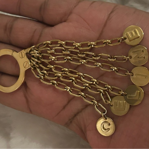 Celine Gold Logo Key Holder & Bag Charm - Picture 8 of 11